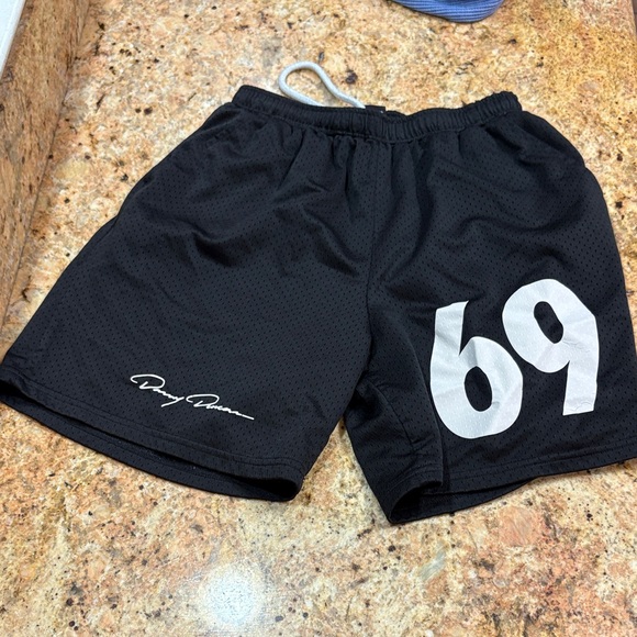 Men's Black Athletic Shorts with Signature Design - Picture 1 of 1